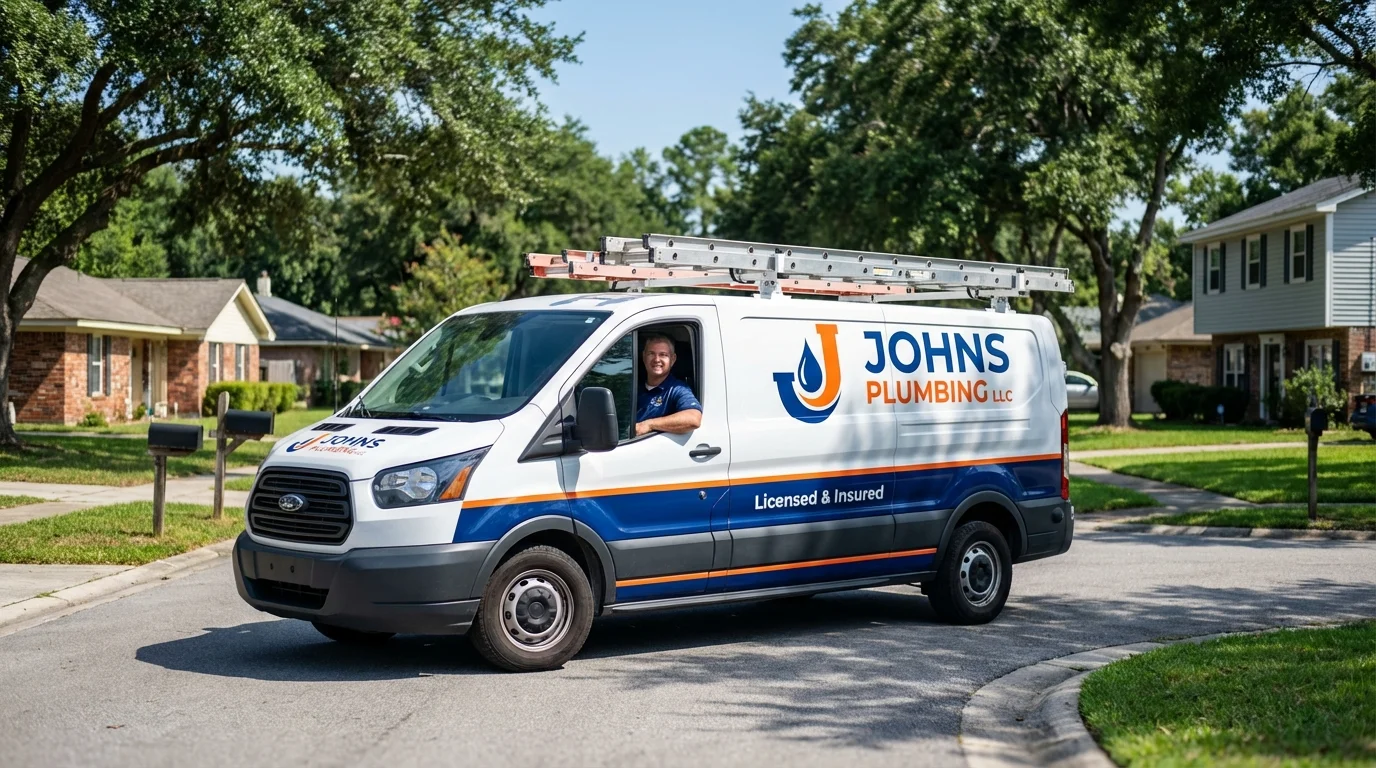 Johns Plumbing LLC service van in Whitley City, KY