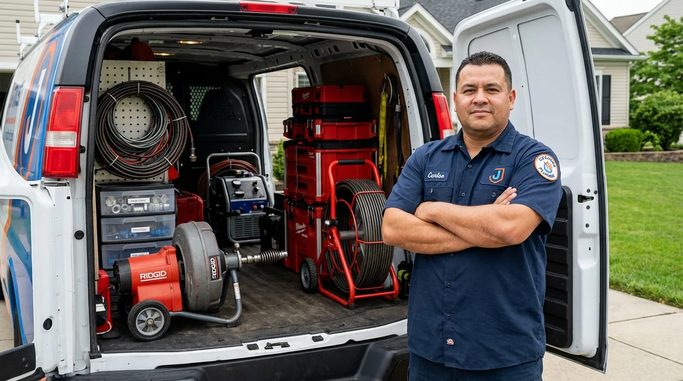 Professional drain cleaning equipment and Johns Plumbing LLC plumber in Whitley City