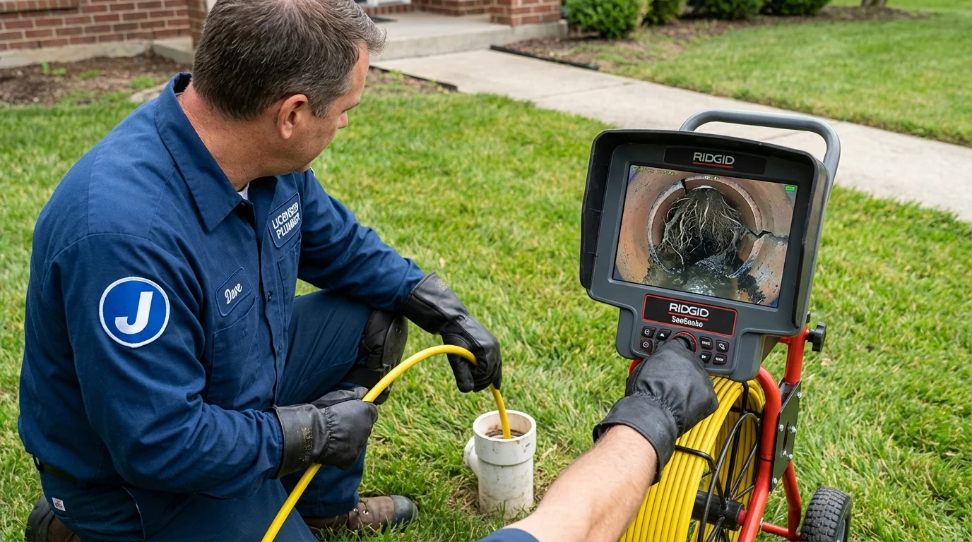Sewer camera inspection being performed by Johns Plumbing LLC in Whitley City